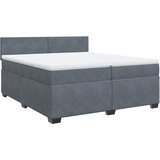  Krevet s oprugama i madracem tamnosivi 200x200 cm baršunasti | shoptok.hr