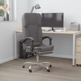  Masažni uredski naslonjač od umjetne kože sivi | shoptok.hr