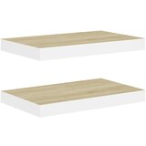 Maison Chic 2 kosi Stenske Police - Viseče police barva hrasta in bela 40x23x3,8 cm MDF, (21793658) Cene