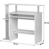 MID.YOU računalniška miza leseni material bela | Shoptok.si