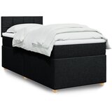 vidaXL Box spring postelja z vzmetnico črna 80x200 cm blago | Shoptok.si