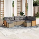 vidaXL 9-dijelni set vrtnih sofa s jastucima bež od poliratana | shoptok.hr