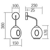  Redo 01-2618 - Zidna lampa PIERCE 1xE27/42W/230V crna/zadimljena | Eponuda.com