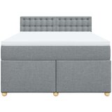  Krevet box spring s madracem svjetlosivi 140x200 cm od tkanine | shoptok.hr