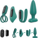Sex HD - radijski 4-delni vibracijski komplet za polnjenje (turkizna) | Shoptok.si