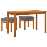  3-dijelni vrtni blagovaonski set s jastucima od bagremovog drva | shoptok.hr