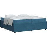  Posteljni okvir z vzmetnico Modra 200 x 200 cm Žamet | Shoptok.si