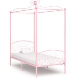  Okvir za krevet s nadstrešnicom ružičasti metalni 100 x 200 cm | Eponuda.com