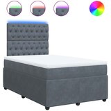 Box spring krevet s madracem tamnosivi 120 x 200 cm baršunasti | shoptok.hr