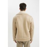 Defacto Slim Fit Faux Leather Jacket Slim Cut Zipper Collar Faux Für Lined Zipper | Shoptok.si