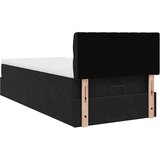  Otomanski okvir kreveta s madraca crni 90x190cm baršunasti | shoptok.hr
