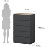 Tvilum Temno siva komoda 77x121x50 cm Naia – | Shoptok.si
