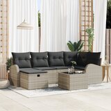 vidaXL 7-delni set vrtnim kavčem s blazinami v svetlo sivi barvi | Shoptok.si