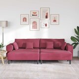 SOFA 3 pcs Vinska crvena 250 x 188 x 76 cm Baršun | shoptok.hr