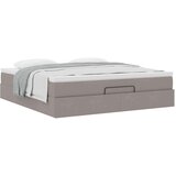 vidaXL Otomanski krevet s madracem smeđesivi 160x200cm od tkanine | shoptok.hr