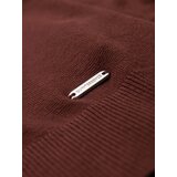 Ombre Men's sweater with round neckline in stretch knit with classic weave - maroon | shoptok.hr