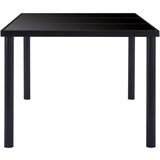  Blagovaonski stol crni 160 x 80 x 75 cm od kaljenog stakla | shoptok.hr