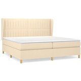  Krevet s oprugama i madracem krem 200 x 200 cm od tkanine | shoptok.hr