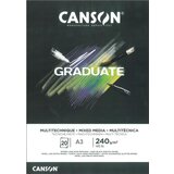Canson Skicirka Graduate Mixed Media Black A3 240 g, 20 listna, (20728258) Cene