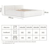 Maison de Rêve Prašno modra oblazinjena zakonska postelja s prostorom za shranjevanje z letvenim dnom 200x200 cm Voliera – | Shoptok.si
