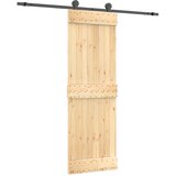  Klizna vrata 70 x 210 cm Čvrsta borovina (neobrađena) | shoptok.hr