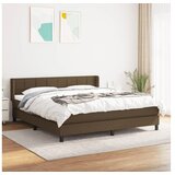 vidaXL Box spring postelja z vzmetnico temno rjava 160x200 c Cene