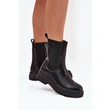 Boto Women Chelsea Boots On Platform And Flat Heel Slip On Black Ravessa | Shoptok.si