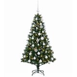  Umjetno božićno drvce s kuglicama 150 cm 150 LED lampica - 150 cm s LED žaruljama i bijelim kuglicama | shoptok.hr