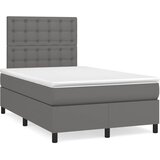  Krevet s oprugama i madracem LED sivi 120x190 cm umjetna koža | shoptok.hr