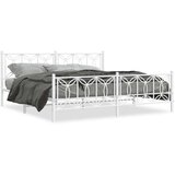 vidaXL Metalni okvir kreveta uzglavlje i podnožje bijeli 193x203 cm | shoptok.hr