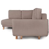 Bonami Selection Smeđe-siva sklopiva/s prostorom za odlaganje kutna garnitura od samta (s desnim kutom/u obliku slova L) Tori – | shoptok.hr