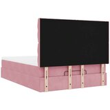  Otomanska postelja z vzmetnicami & LEDs roza 140x200cm žamet, (22011883) | Shoptok.si
