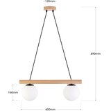  Luster na kablu WOODSTOCK 2xE27/15W/230V drvo/crna | Eponuda.com