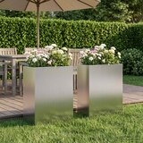  Vrtna saksija 2 kom. Srebrna 40 x 20 x 40 cm Pocinčani čelik | shoptok.hr