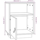  Nočna omarica črna 40x34x55 cm trdna borovina, (20732091) | Shoptok.si