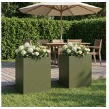vidaXL Vrtna saksija 2 kom. Maslinastozelena 40 x 30 x 40 cm - Maslinastozelena 40 x 30 x 40 cm 2 | shoptok.hr