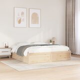 Maison Chic Posteljni okvir - Dvoposteljna postelja - Zakonska postelja brez vzmetnice 200x200 cm trdna borovina-J3492, (21762747) | Shoptok.si