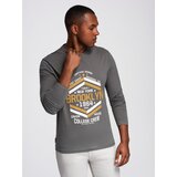 Ombre Men's collegiate style printed longsleeve - grey | ePonuda.com