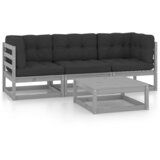 Maison Chic Seti vrtnega pohištva - Vrtna garnitura - Vrtni pohištvo set 4-delna z blazinami trdna borovina, (21820611) | Shoptok.si