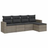 Maison Chic Seti vrtnega pohištva - Vrtna garnitura - Vrtni pohištvo set 5-delna z blazinami siv poli ratan, (21816006) | Shoptok.si
