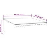 vidaXL Zložljiva tenda krem 4x3 m blago in aluminij | Shoptok.si