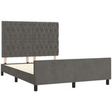  Posteljni okvir z vzglavjem temno siv 140x190 cm žamet, (20795086) | Shoptok.si