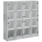 Furnova Knjižna omara z vrati betonsko siva 136x37x142 cm inž. les, (21955082) | Shoptok.si