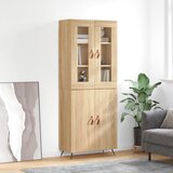 vidaXL Visoka komoda sonoma hrast 69,5x34x180 cm inženirski les Cene