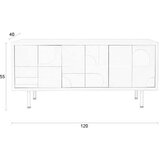 White Label Svetlo siva komoda 55x120x40 cm Funk – | Shoptok.si