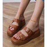 Gemre Brown sandals with buckles on straps Wollis | Shoptok.si