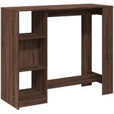  Barski stol s policom smeđa boja hrasta 124x46x103,5 cm drveni | shoptok.hr