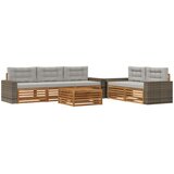  Set vanjskih sofa 6 pcs Prirodna i svjetlosiva | shoptok.hr