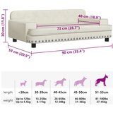  Krevet za pse Krem 90 x 53 x 30 cm baršunasti | shoptok.hr