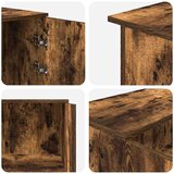  Sprejemna miza dimljeni hrast 135x50x103,5 cm inženirski les | Shoptok.si